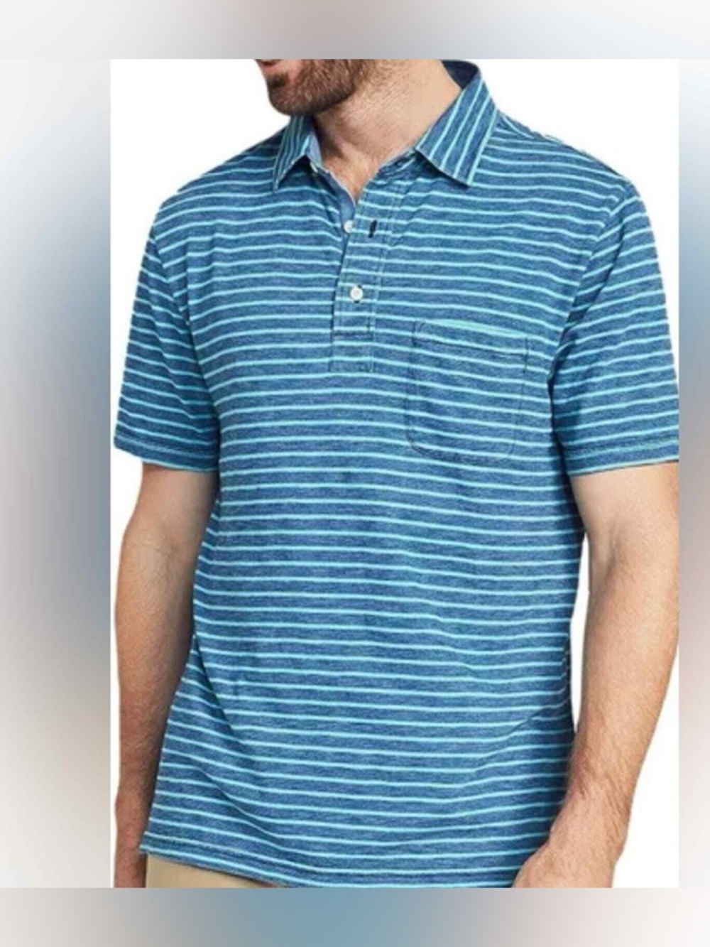 FAHERTY STRIPED POLO size XXL preppy